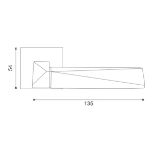 EuroArt Lever Handle on Square Rose with Escutcheons 135mm British Hardware