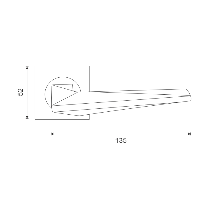 lever handle on square rose with escutcheon for doors, suitable for home doors, office doors, interior doors, premium stainless steel hardware