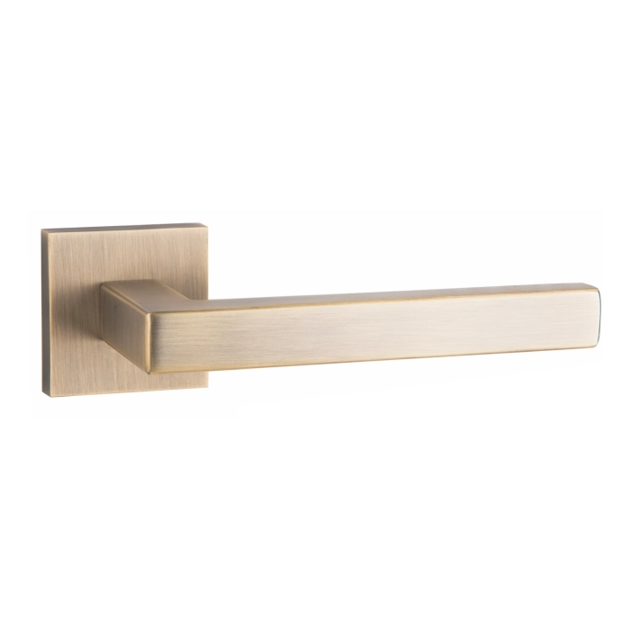 lever handle on square rose with escutcheon for doors, suitable for home doors, office doors, interior doors, premium stainless steel hardware