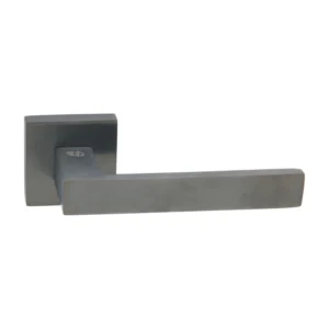 EuroArt Lever Handle on Square Rose with Escutcheons Matt Black British Hardware