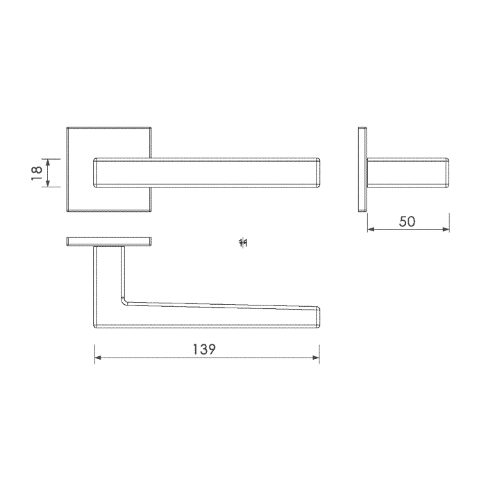 lever handle on square rose with escutcheon for doors, suitable for home doors, office doors, interior doors, premium stainless steel hardware