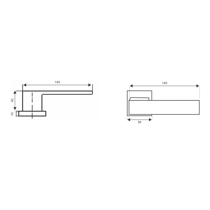 lever handle on square rose with escutcheon for doors, suitable for home doors, office doors, interior doors, premium stainless steel hardware