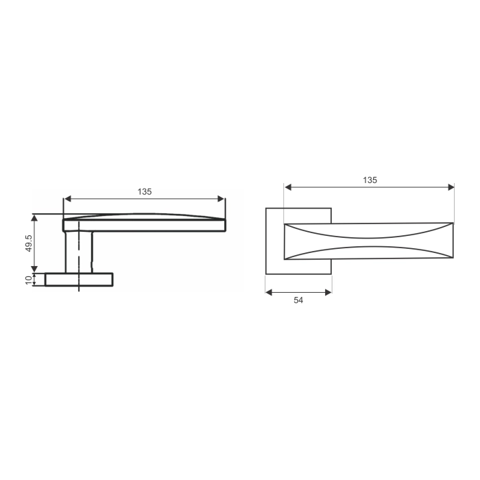 lever handle on square rose with escutcheon for doors, suitable for home doors, office doors, interior doors, premium stainless steel hardware