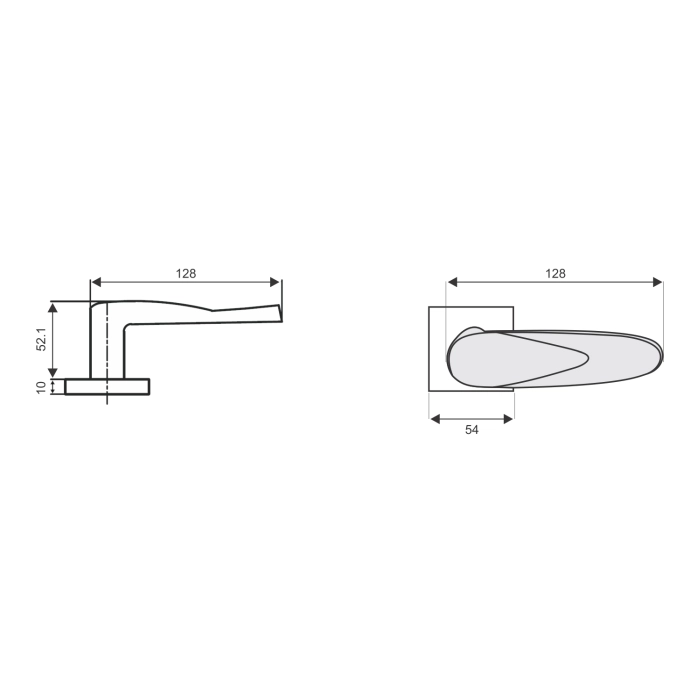 lever handle on square rose with escutcheon for doors, suitable for home doors, office doors, interior doors, premium stainless steel hardware