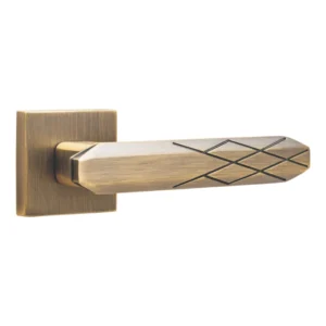 lever handle on square rose with escutcheon for doors, suitable for home doors, office doors, interior doors, premium stainless steel hardware
