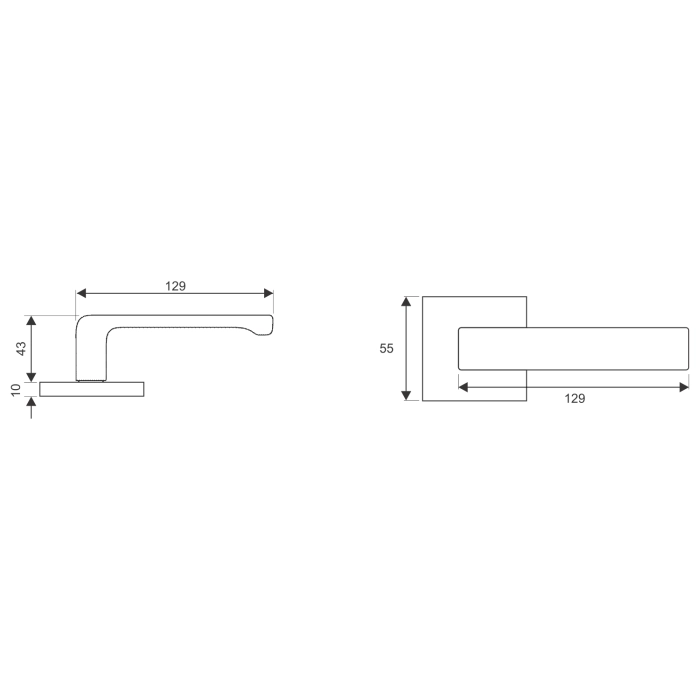 lever handle on square rose with escutcheon for doors, suitable for home doors, office doors, interior doors, premium stainless steel hardware