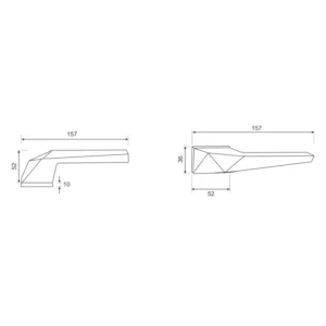 EuroArt Lever Handle on Square Rose with Escutcheons 157mm British Hardware