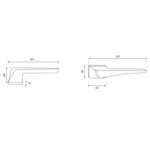 Lever Handle on Square Rose with escutheons Length 161mm Bristitsh Hardware