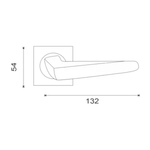 EuroArt Lever Handle on Square Rose with Escutcheons 154mm British Hardware