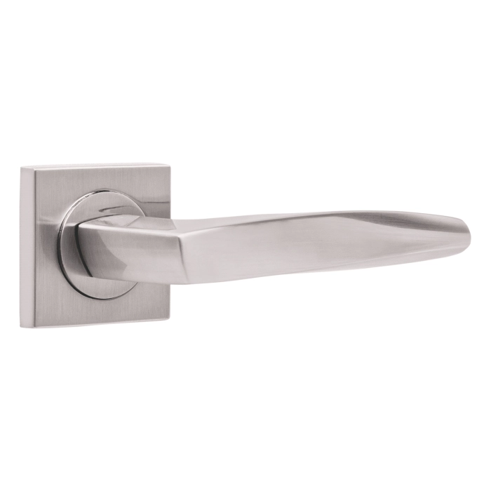 lever handle on square rose with escutcheon for doors, suitable for home doors, office doors, interior doors, premium stainless steel hardware