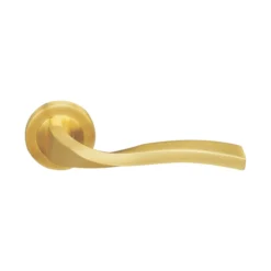 lever handle on round rose with escutcheon for interior and main doors