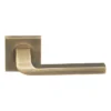 lever handle on square rose with escutcheon for doors