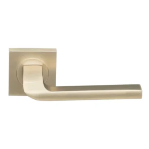 lever handle on square rose with escutcheon for doors
