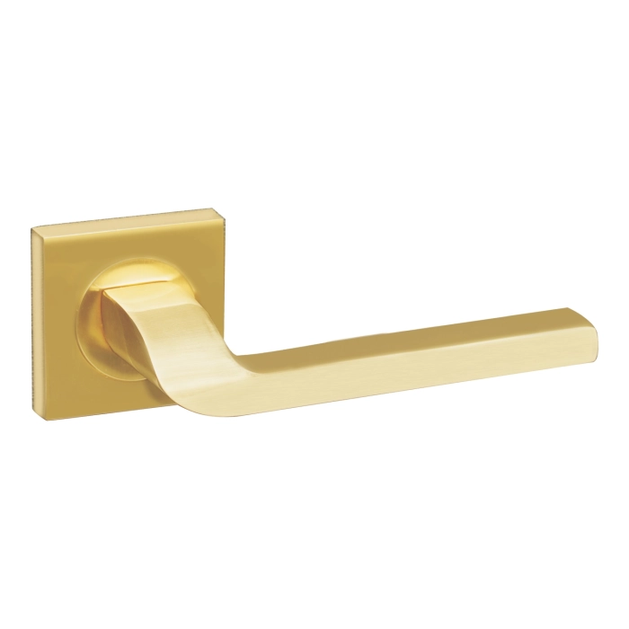 lever handle on square rose with escutcheon for doors