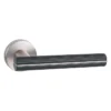 modern lever handle on round rose with escutcheon for interior doors