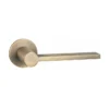 modern lever handle on round rose with escutcheon for interior doors