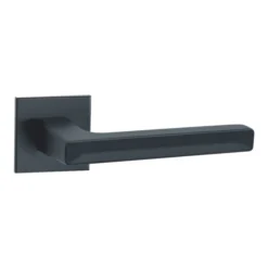 lever handle on square rose with escutcheons for doors