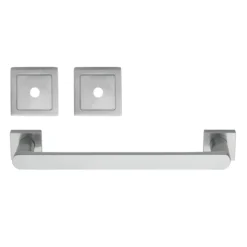 stainless steel 8mm square rose fixing pack for door pull handle installation, suitable for home and office doors