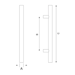 Stainless steel square T-shape door pull handle modern architectural hardware