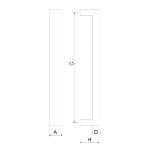 Stainless steel Allure door pull handle for doors