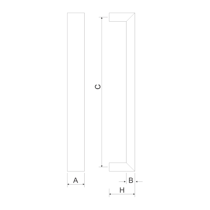 Stainless steel Allure door pull handle for doors