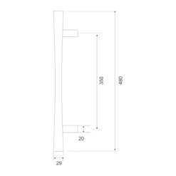 EuroArt stainless steel Prive solid door pull handle for main doors and glass doors