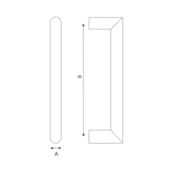 Stainless steel mitred modern door pull handle for doors