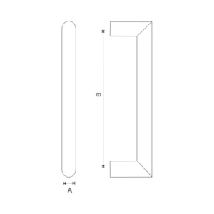Stainless steel mitred door pull handle for doors