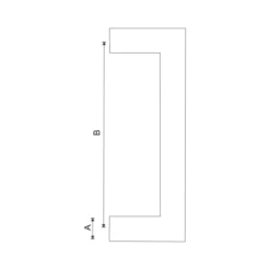 Stainless steel square mitred door pull handle for doors