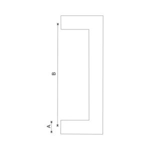 Stainless steel square mitred door pull handle for doors