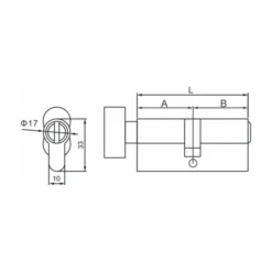 Brass 6 pin key and turn lock cylinder with keys