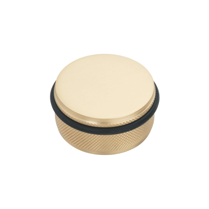 Brass door stop with matt antique brass finish