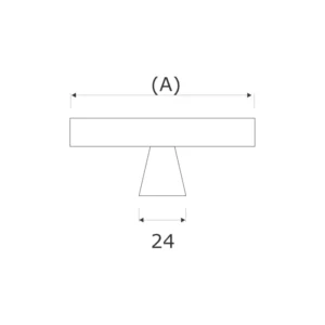 Brass T cabinet knob for furniture doors