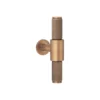 Brass matrix T cabinet knob Matt Antique Brass Finish
