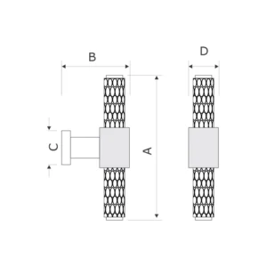 Brass T bar cabinet knob for kitchen and furniture