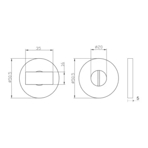 Stainless steel round thumbturn for doors and furniture