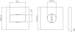 Stainless steel square thumbturn for doors and furniture