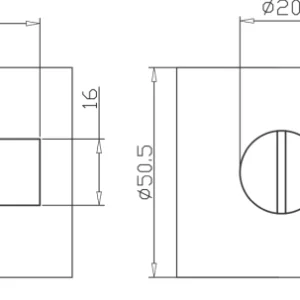 Stainless steel square thumbturn for doors and furniture