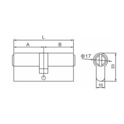 Brass 6 pin 100mm double lock cylinder with keys and SS bolt