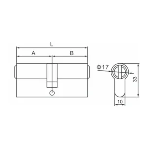 Brass 6 pin 100mm double lock cylinder with keys and SS bolt