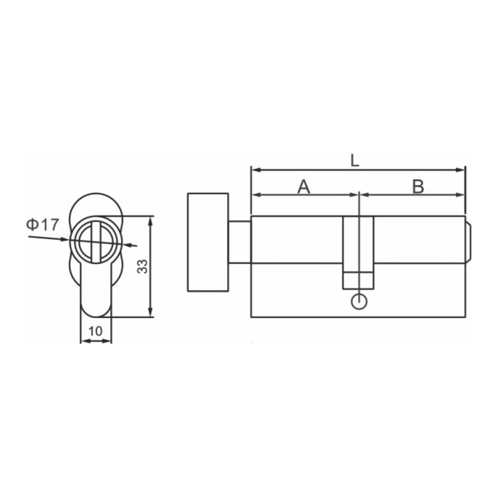 Brass 6 pin 80mm key and turn lock cylinder with keys and SS bolt