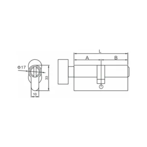 Brass euro bathroom cylinder with turn and emergency release