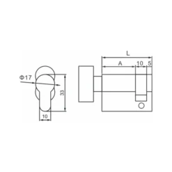 Brass euro single thumbturn lock cylinder