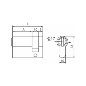 High-security brass 10 pin key and turn lock cylinder with 5 dimple keys for doors