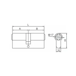 High-security brass 10 pin 70mm double lock cylinder for doors