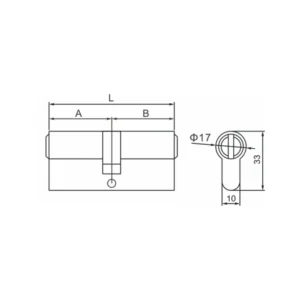 High-security brass 10 pin 70mm double lock cylinder for doors