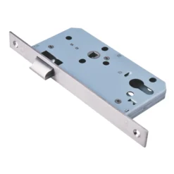 Stainless steel DIN mortise latch with 55mm backset