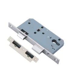 Stainless steel DIN Euro profile sash lock with 55mm backset