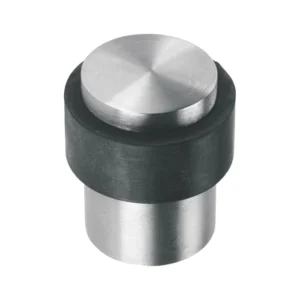 Stainless steel floor mounted cylinder door stop with rubber