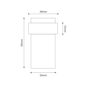 Stainless steel floor mounted cylinder door stop